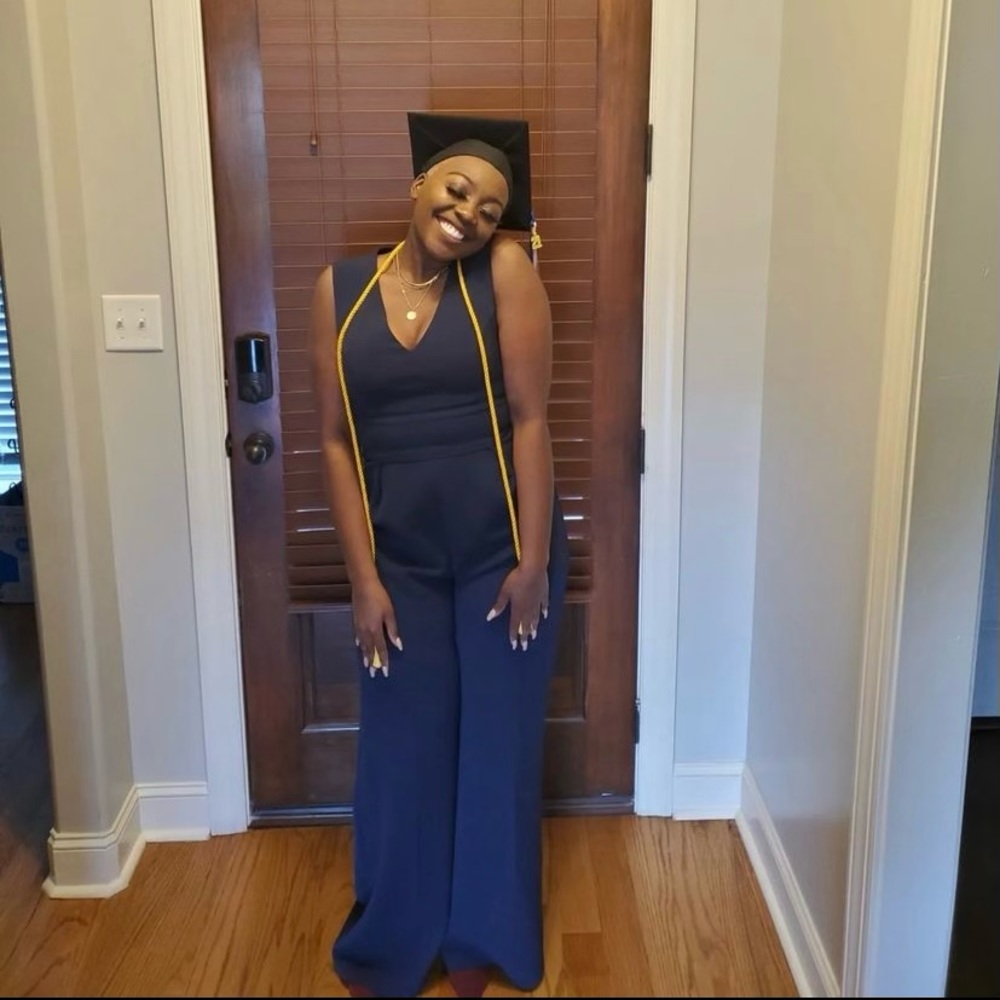 Sugar + Lips Navy Blur Jumpsuit